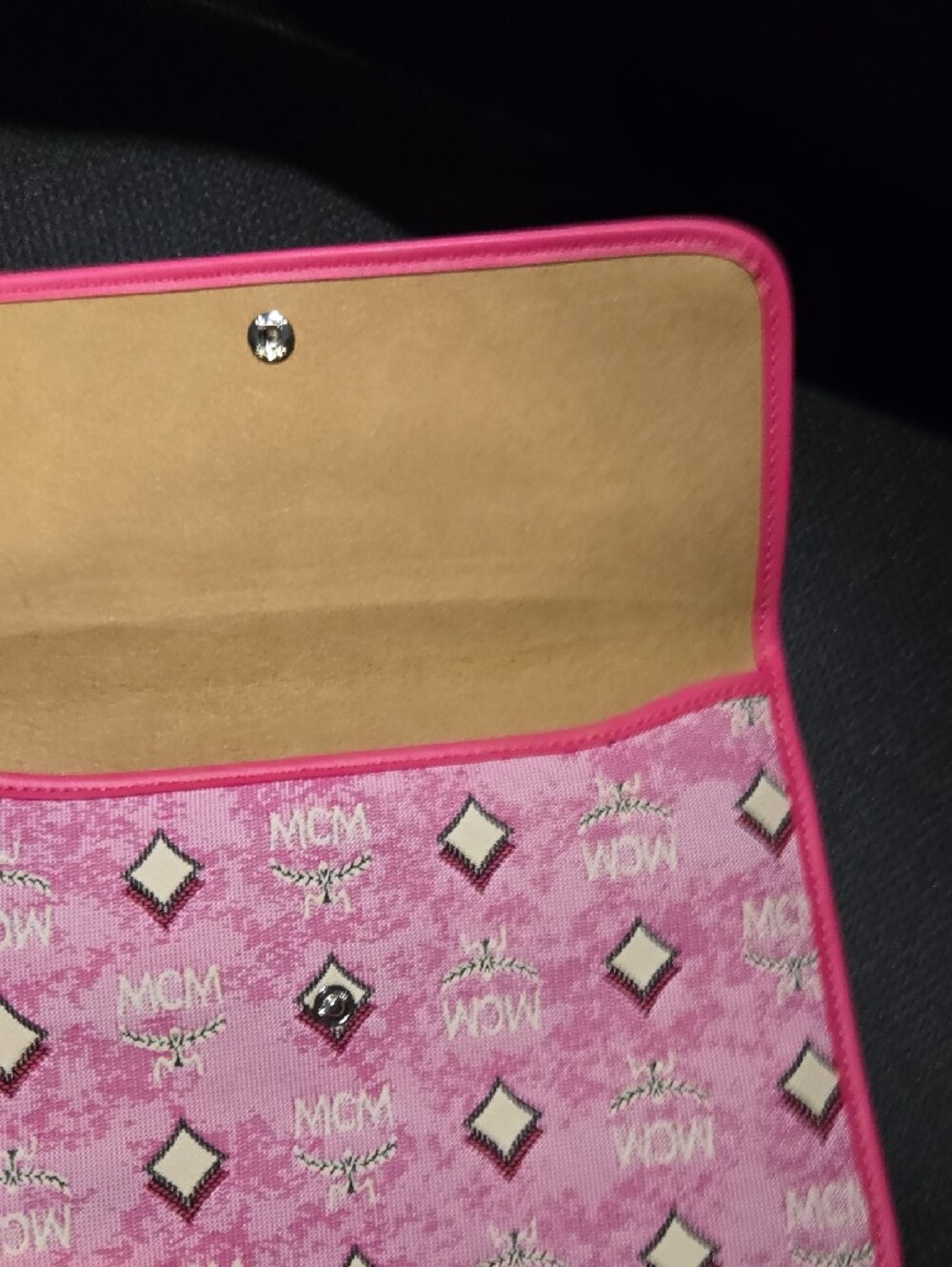 MCM Pink Monogram Wristlet Clutch - Picture 5 of 6